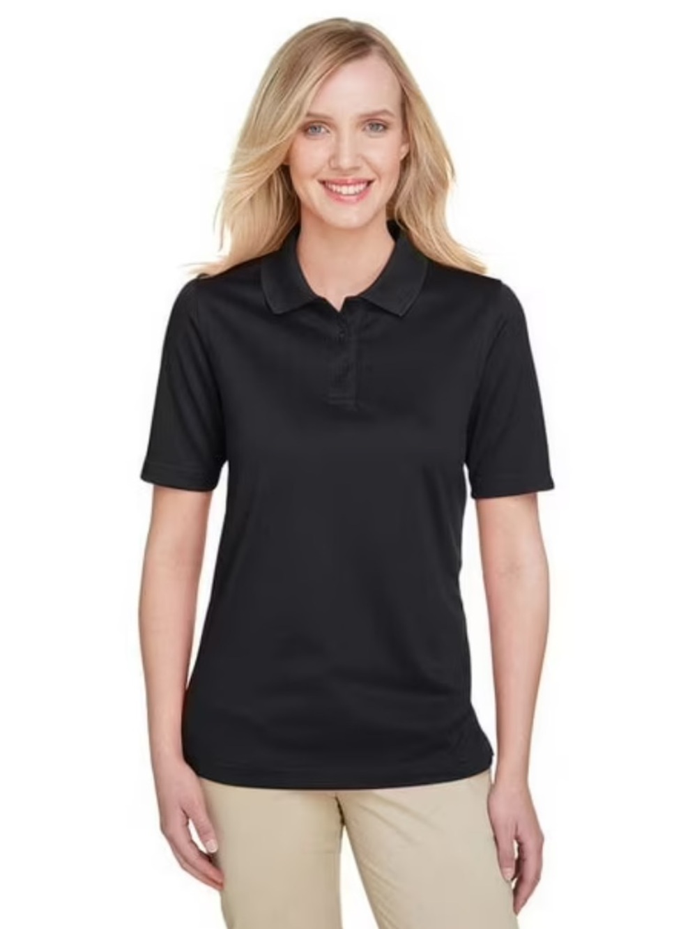 NWT- Harriton Women’s Black Polo Shirt- Large